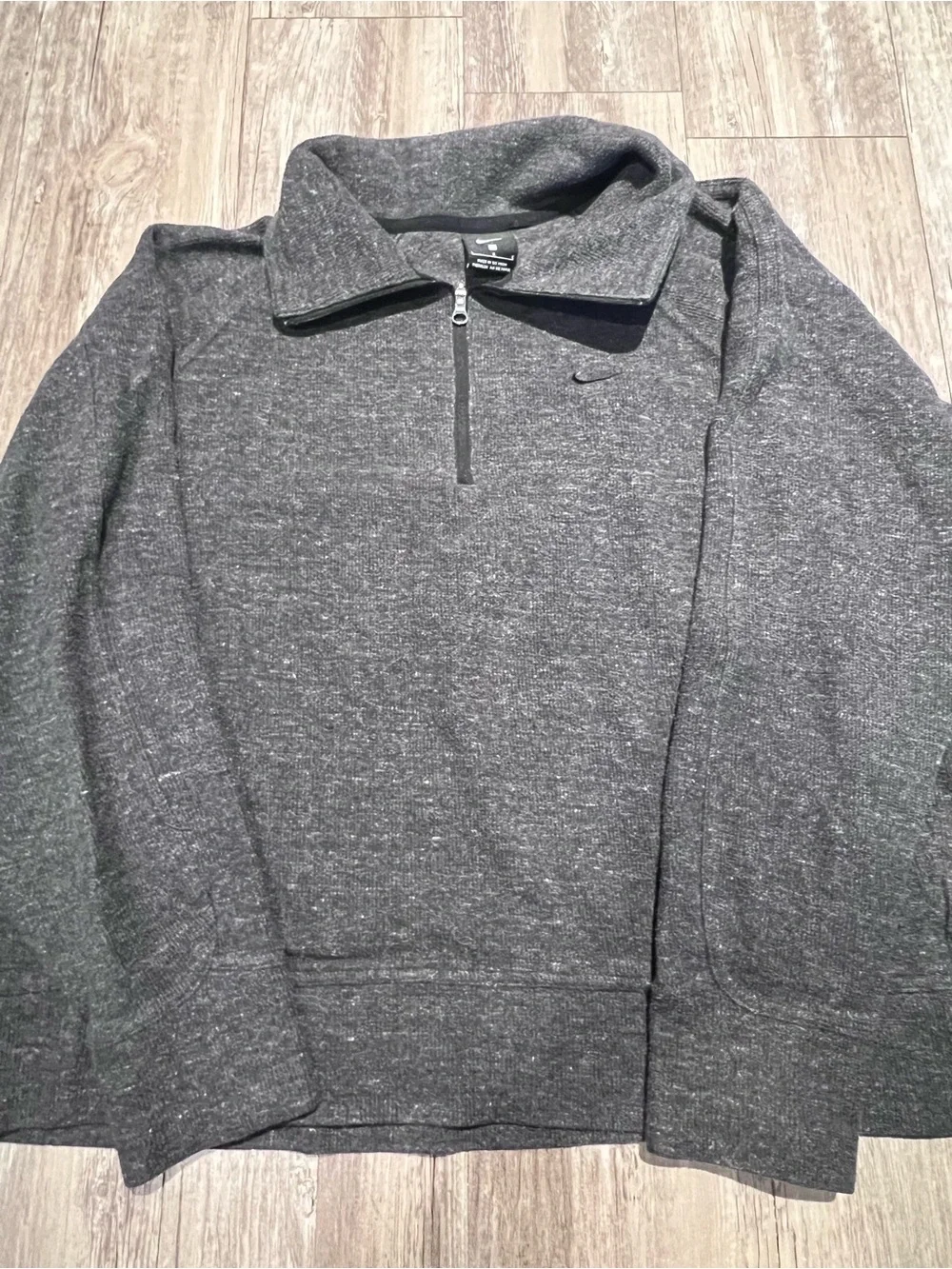 Nike Womens Dark Gray Quarter-Zip Sweater